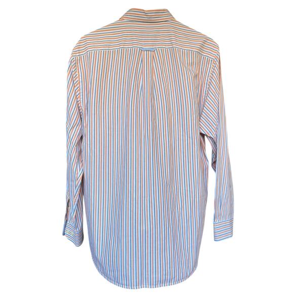Barbour The Sporting Shirt Orange Blue Vertical Striped L/S Button Down - L - Picture 3 of 6